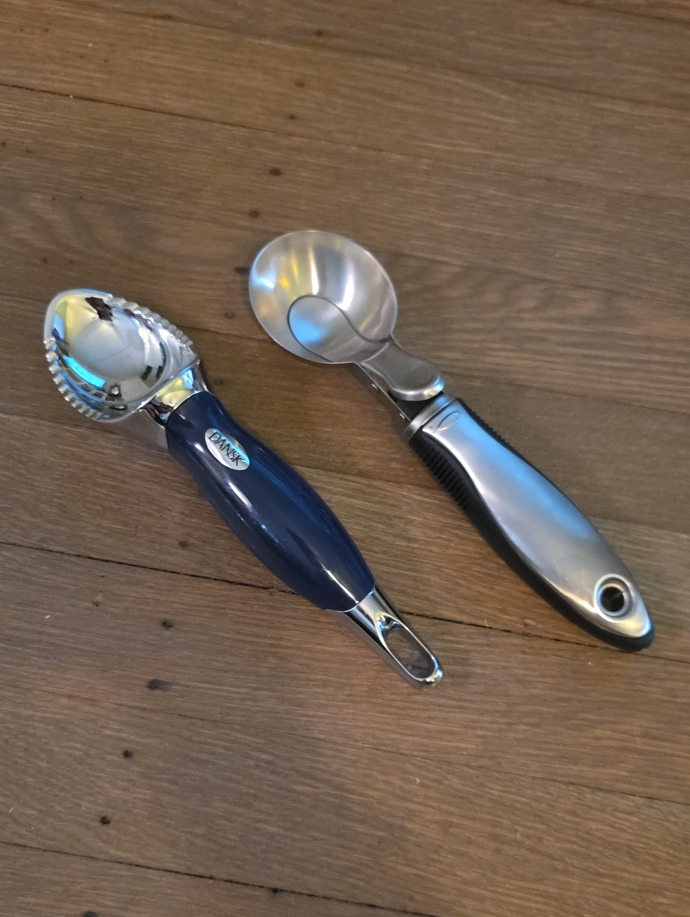 Dansk Blue and Silver Stainless Steel Scoops Set